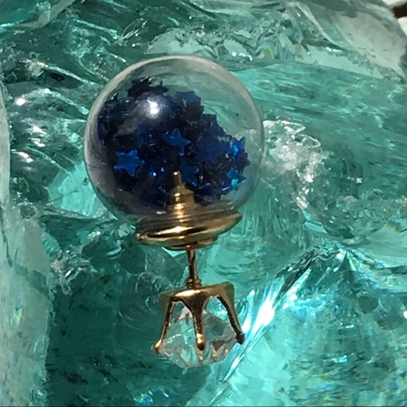 Royal Blue Double Stud Earrings - Picture 7 of 8